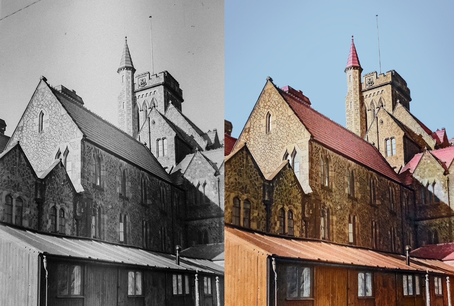 renowacja i koloryzacja zdjęcia starego zamku