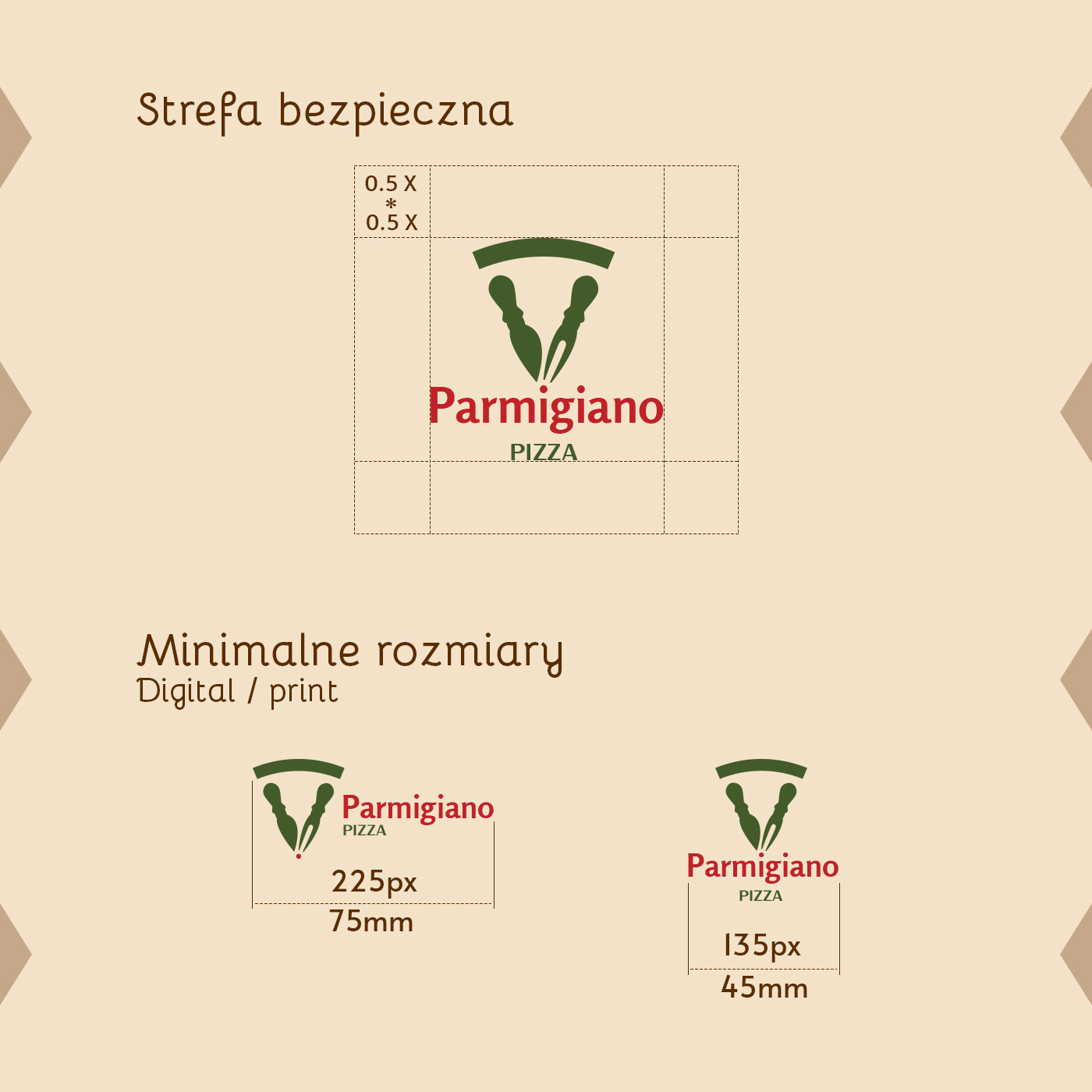 logo pizzerii strefa bezpieczna minimalne rozmiary druk web