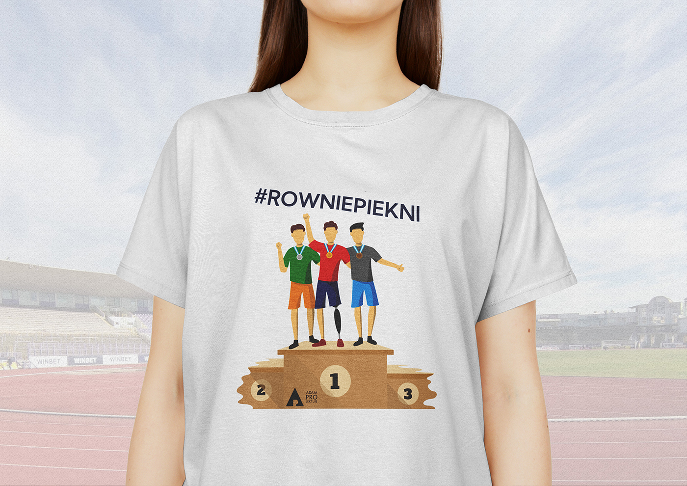 projekt t-shirt koszulki o sporcie i niepełnosprawności rowniepiekni